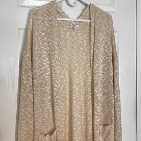 Candie's Lightweight L/S Duster Cardigan | Tan | X-Large - Picture 3 of 10